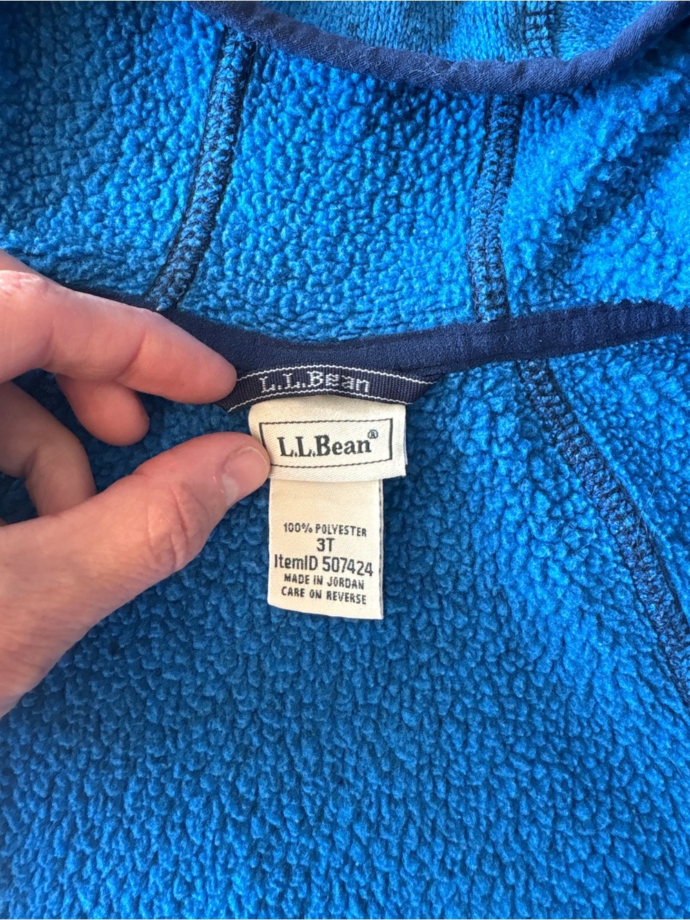 LL Bean Kids' Blue Hooded Full-Zip Fleece Jacket - 3T - Picture 2 of 5